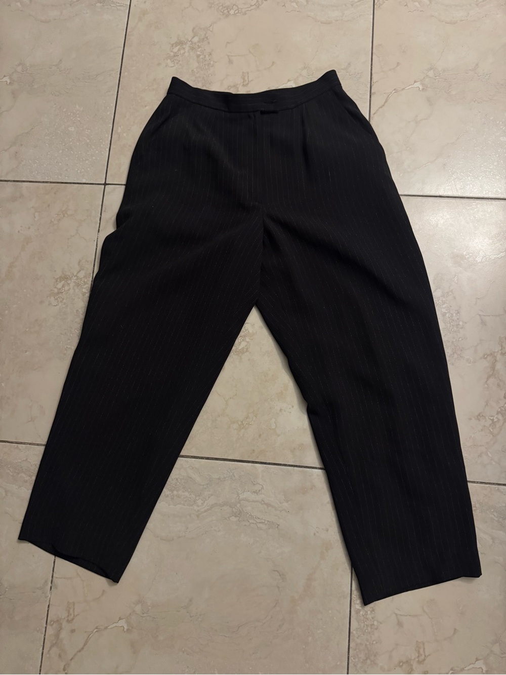 & Other Stories Black Pinstripe Dress Trousers